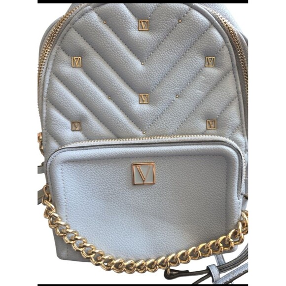 Victoria\'s Secret The Victoria Small Backpack V Quilt & Wallet Skyflower Blue main image 6